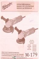 Milwaukee 4 1/2" & 5", 6100 Series Grinder, Operations and Parts Lists Manual